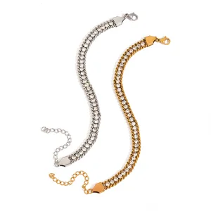 Bracelet Femme: Moissanite Bracelet, Bracelet En Acier Inoxydable & 18K Gold Bracelet Chic Fashion Jewelry for Women