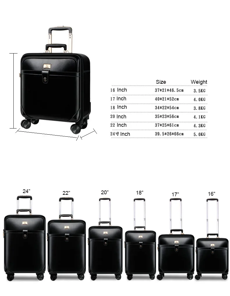 High Quality Fashion Custom Luxury real leather Material Luggage Bag Set genuine leather business Suitcases