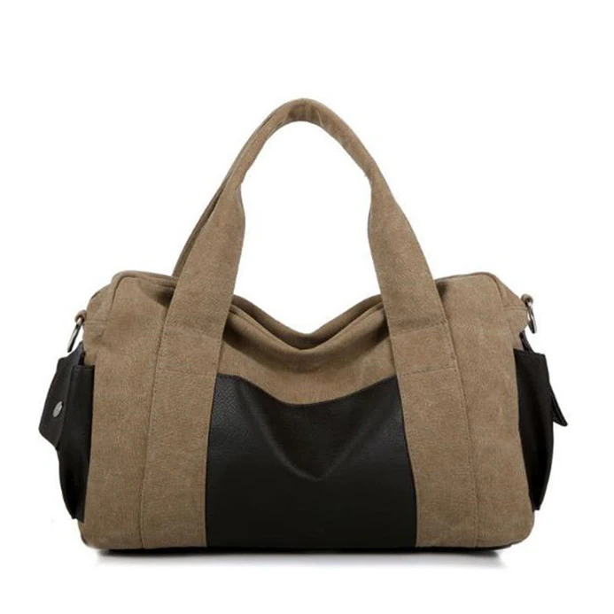 Fashion Unisex Canvas PU Outdoor Sports Travel Bag Hiking Handbag
