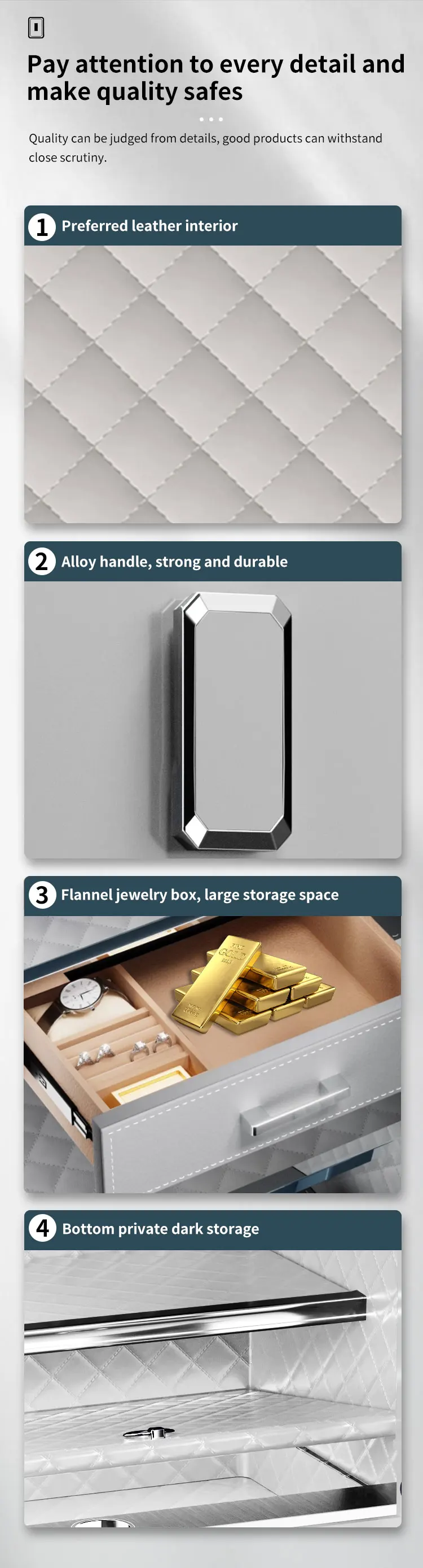 CEQSAFE Factory Customized Tuya APP Remote Opening Home Safe Large High Security Mechanical Code Key Lock Larger Storage Box factory