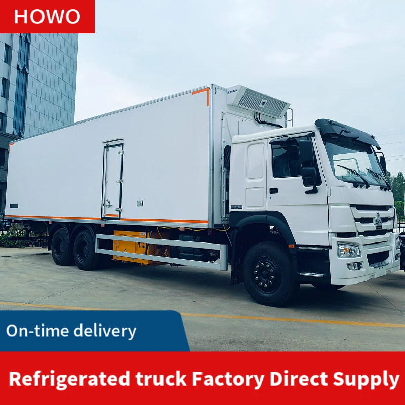 Howo 10 Ton 20 Ton Diesel Fuel Manual 6X4 Refrigerated Truck Meat Frozen Food Delivery New Used 4x2 Drive Cargo Van Truck Sale