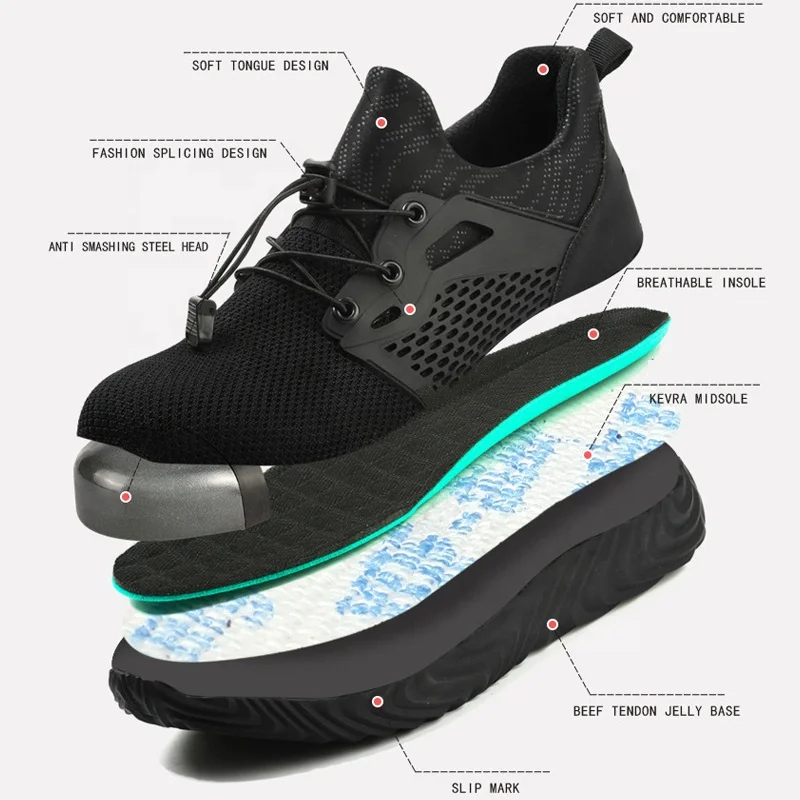 Функциональные безопасные кроссовки, безопасные кроссовки для тренировок по системе wnmg, Рабочая обувь со стальным носком, защитные ботинки