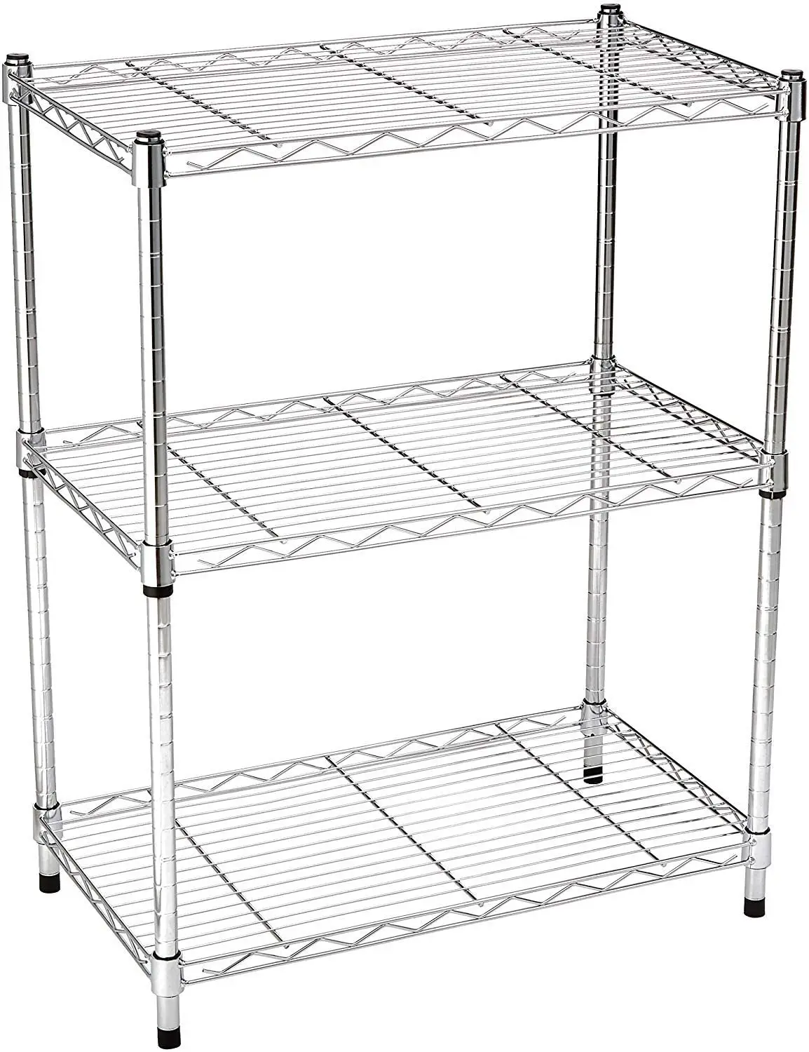 WOLTU Mesh Adjustable Shelves Standing Shelving Unit Garage Rack Orgnazier Heavy Duty Wire Shelves 3-Shelf 