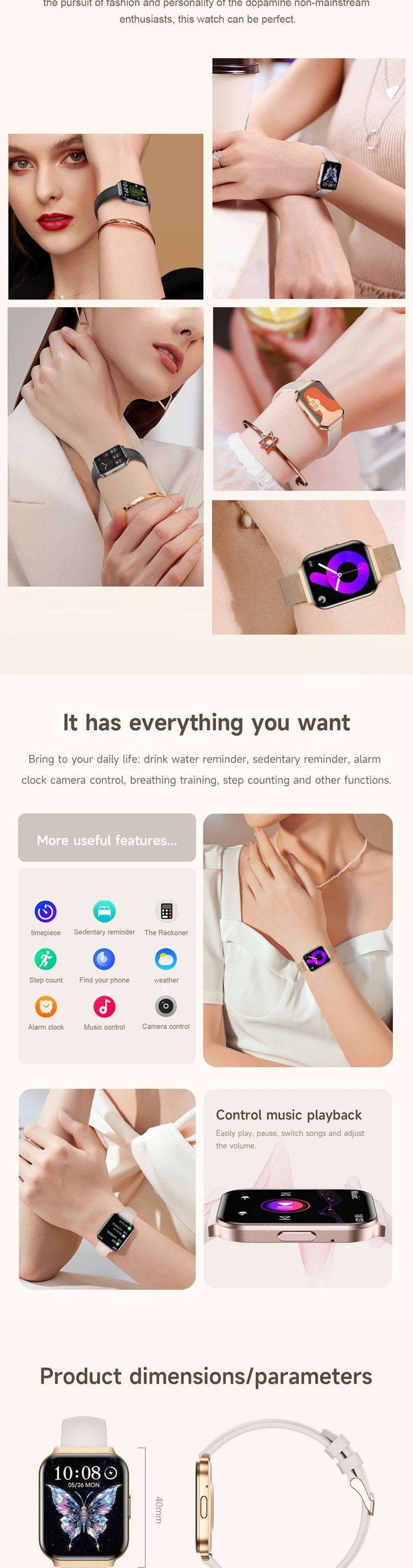 product karen m new women smart watch km86 thin aluminum alloy case silicone strap ip67 waterproof bt call smartwatch 2025-5