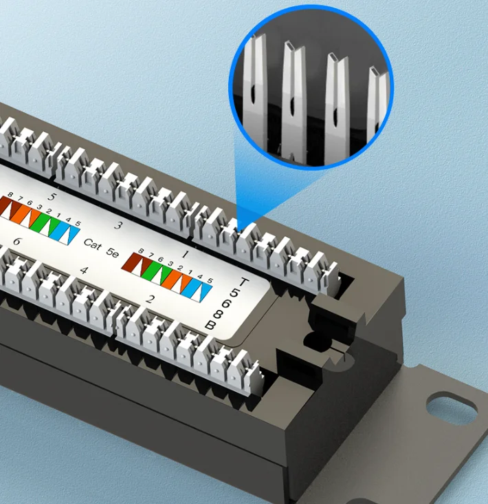 Патч-Панель RJ45 48 портов 24 порта Cat6 cat5e cat6a keystone jack черная