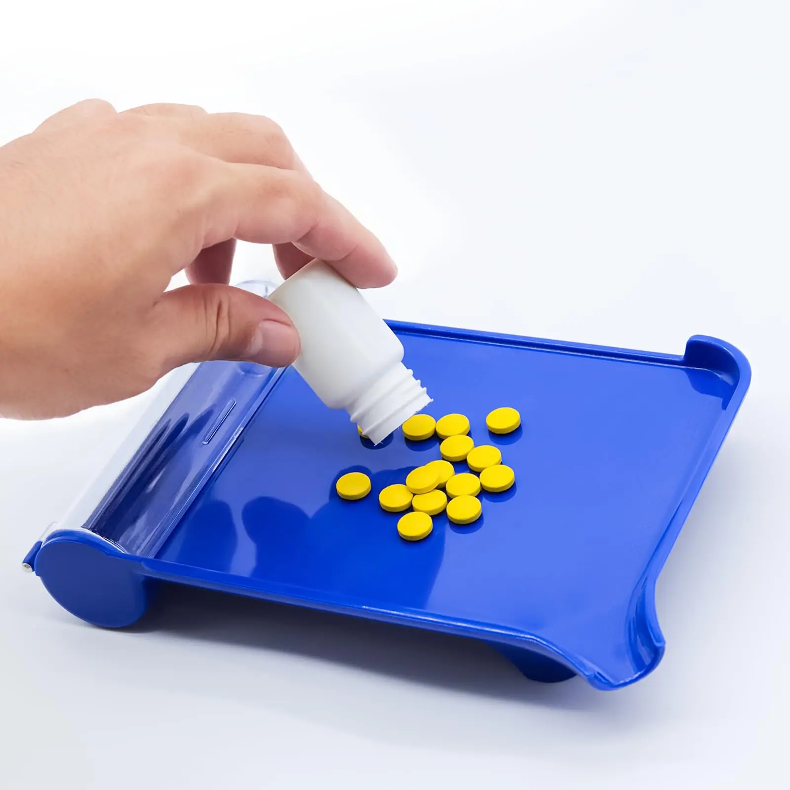 Pill Dispensing Counting Tray Pill Counter With Stainless Steel Spatula Pill Tray & Spatula for Tablets