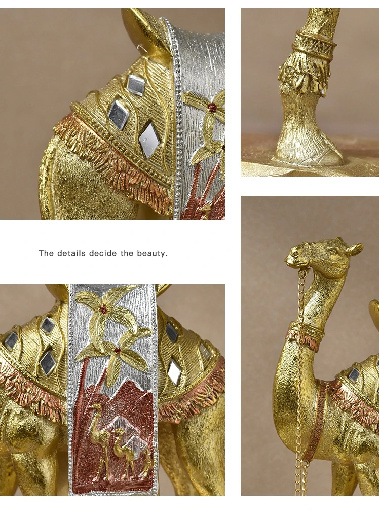 product luxury home decor modern resin camel statue camel art sculpture decorative objects for living room tabletop ornament697-5