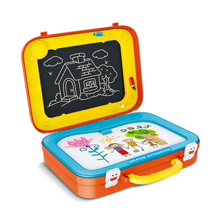 Educational Suitcase 2 in 1 Learning Child Erasable Magic Toys Kids Drawing Board for Baby
