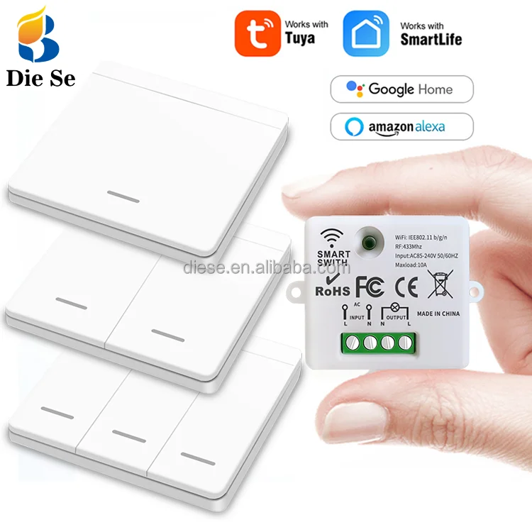 110V 220V WiFi RF Smart Switch Wireless Light Switch Module 2 Button ...