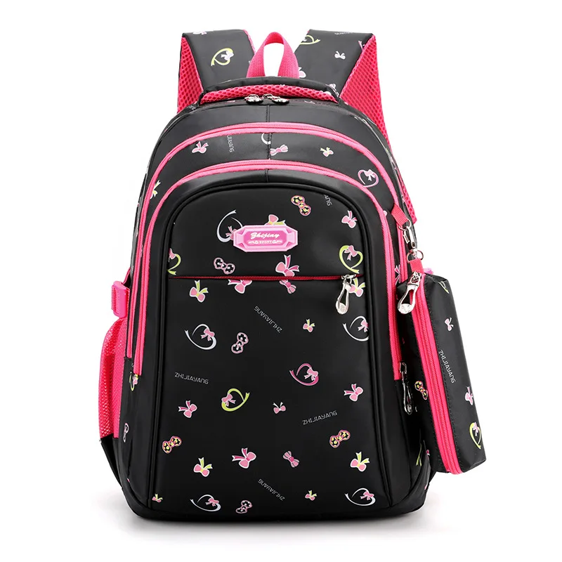 Source custom 13 years fashionable polyester beautiful black big young girl school  bag online on m.