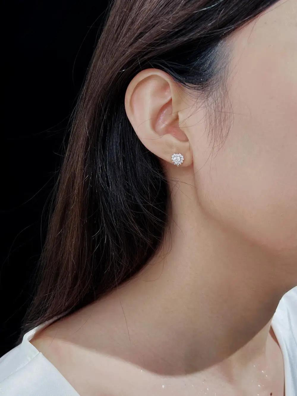 KAKODIY Full Surround Zircon Earrings Accessories Fashion 925 Sterling Silver Heart Stud Earrings detail 2