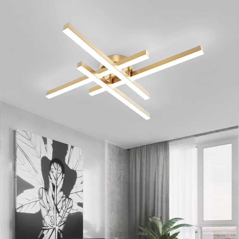 Nordic Simple Lines Led Ceiling Lamp Lights Lighting Fixtures Modern for Bedroom Living Room