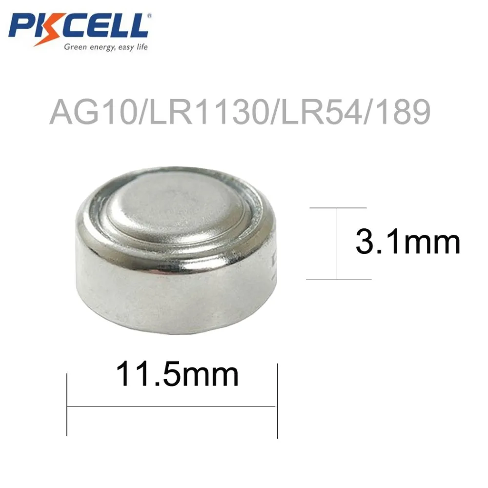 Piles boutons 1,5V Alcaline - Modèle AG10 LR54 LR1130 389 LR41