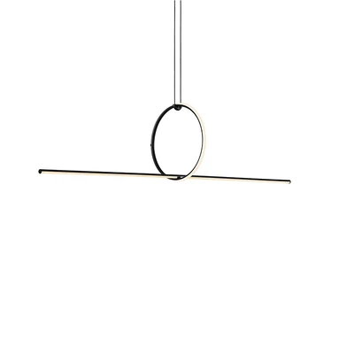 Modern Minimalist Geometric Line Light LED Round Restaurant Chandelier Scandinavian Designer Model Room Stair Chandelier