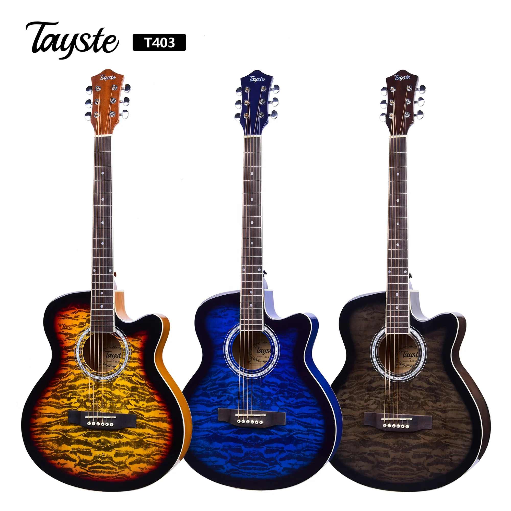 Tayste Semi Acoustic Guitar Beginner Kit 40inch Size Package With