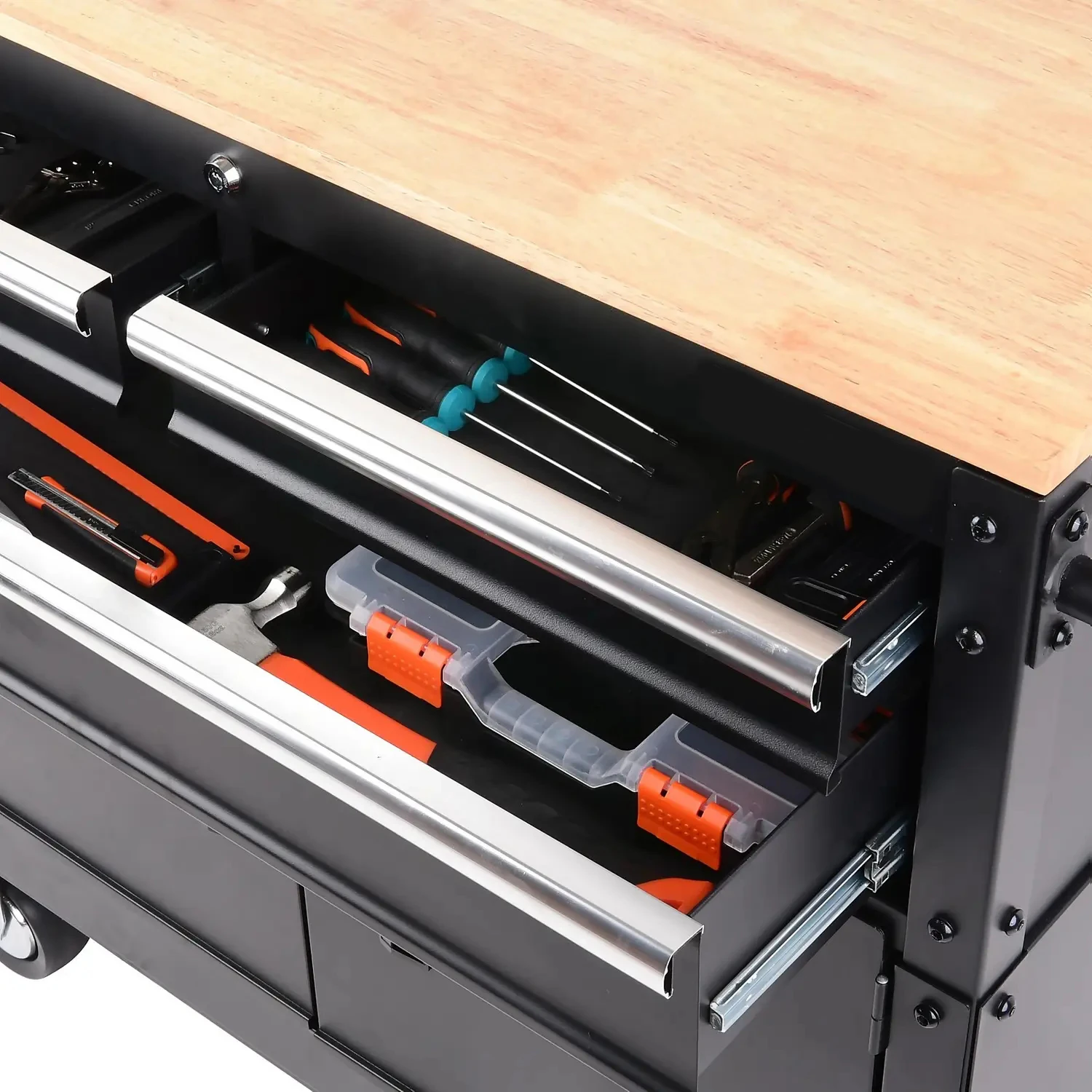 Durable Cheap Heavy Duty Metal Workbench Drawer Trolley Garage Tool Cabinet with Caster factory