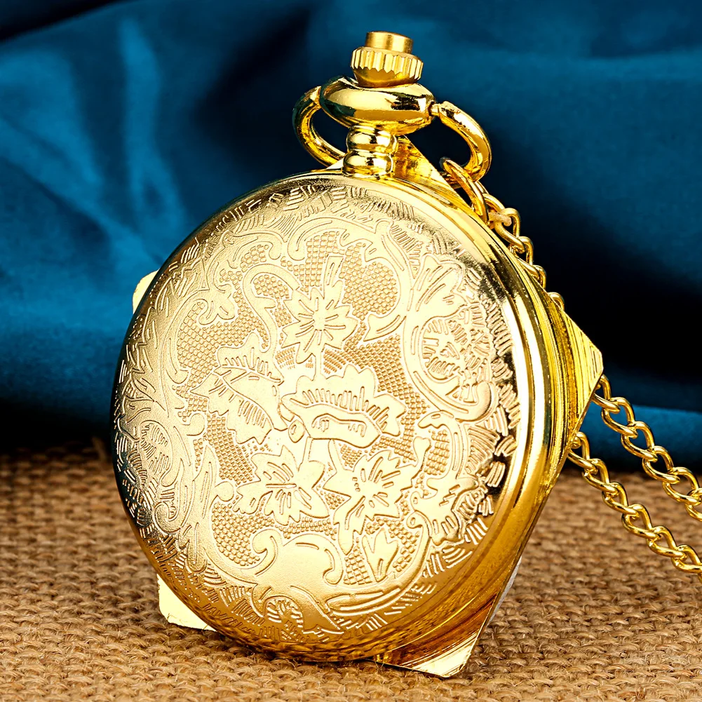 2024 Gold-Plated Pentagonal Hindi Pocket Watch Wholesale