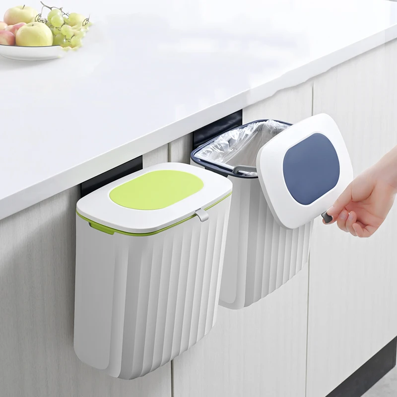 Compact 8L Pedal Trash Can Lid Wall Decorative Mini Rubbish Bin Simple Airtight Rectangular Storage Patio Bathroom Recycling