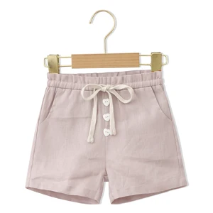 Cheap Promotional Gift Children Summer Solid Color Drawstring and Side Pocket Design Baby Short Pants