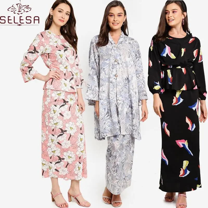 Simple Style Modern Muslim Blouse Abaya Kaftan  Jubah Daffah for Baju Kurung Malaysia Women