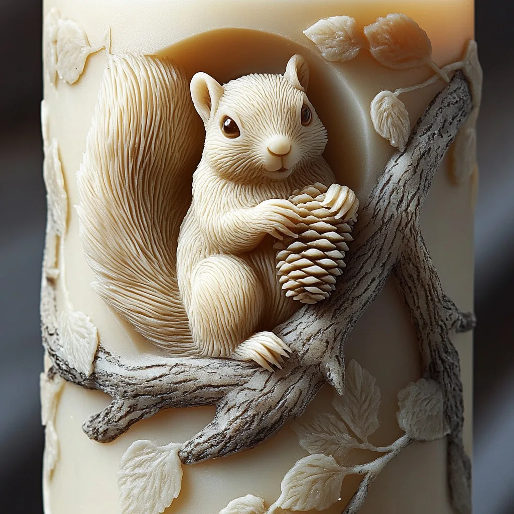 New Design Creative Silicone Abrasives Gypsum Ornaments Stereo Animal Aromatherapy Candle Mold DIY  Squirrel Food Moulds