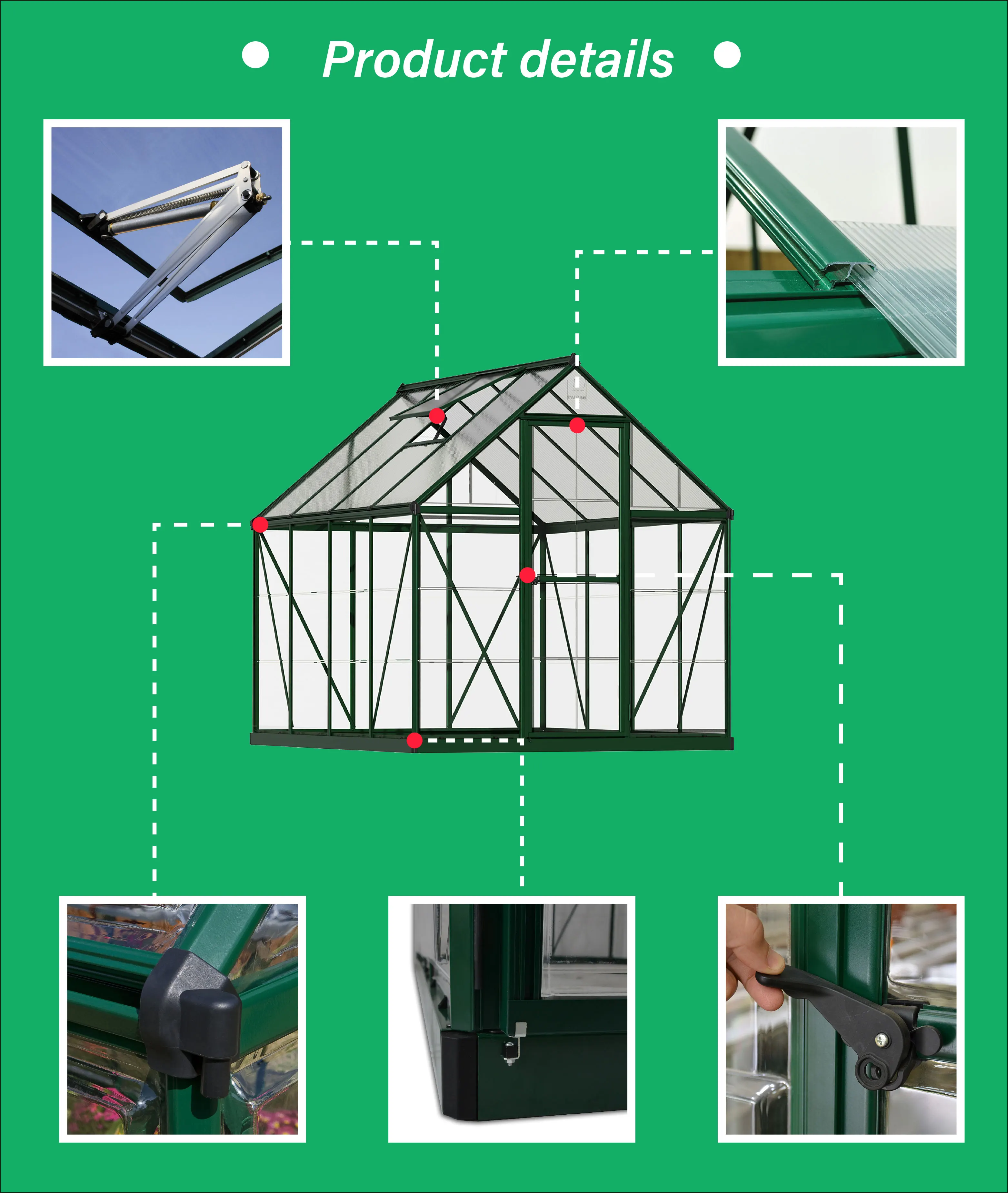 Pc Polycarbonate Sheet Outdoor Green Houses Aluminum Frame Garden