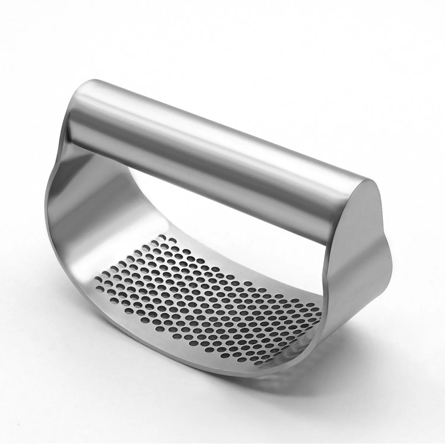 Stainless Steel Rocker Garlic Press Durable Metal Tool Eco-Friendly Bar Glass Rinser