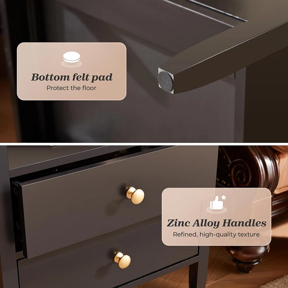 bedside table storage modern metal knobs assembled-1