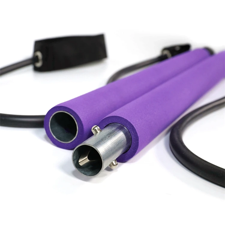 SHENGDE Portable Adjustable Resistance Steel & Foam Pink/Purple OEM Kit Workout Fitness Yoga Band Gym Stick Pilates Bar