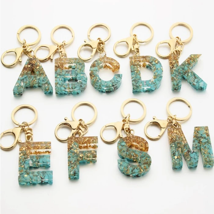 Turquoise Keychain Alphabet Gaudí Collection