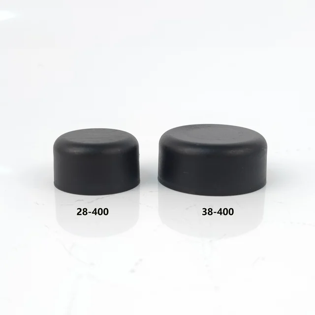 28/400 38/400 Round Edge Matte Black CR Cap Black Glass Jar Lids Child Resistant Cap/lids/closures With Vented Liner