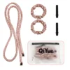 Extra-long curling iron  satin leather pink
