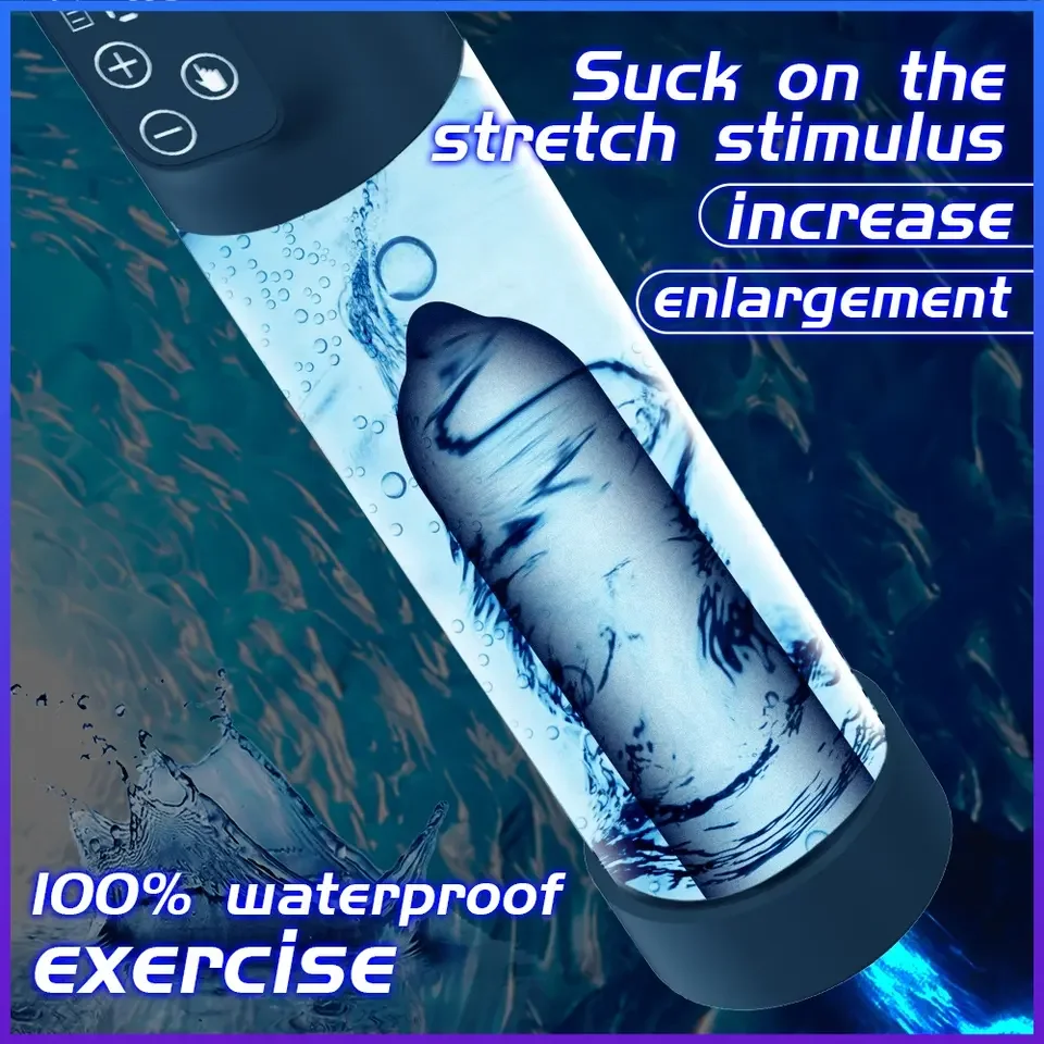 BlueRabbit 2 in 1 Electric Hydro Penis Pumps Wholesale Vacuum Pumps for Penis Enlargement Waterproof Enlarger Bath Penis Pumps