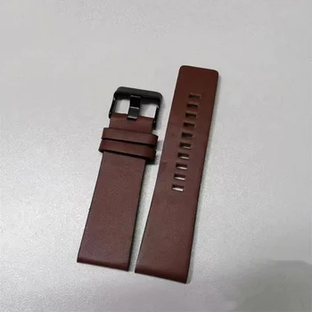 High-quality square tail with rivet 22 24 26 28 30 32 34mm first-layer genuine calf leather watch band strap for diesel watch
