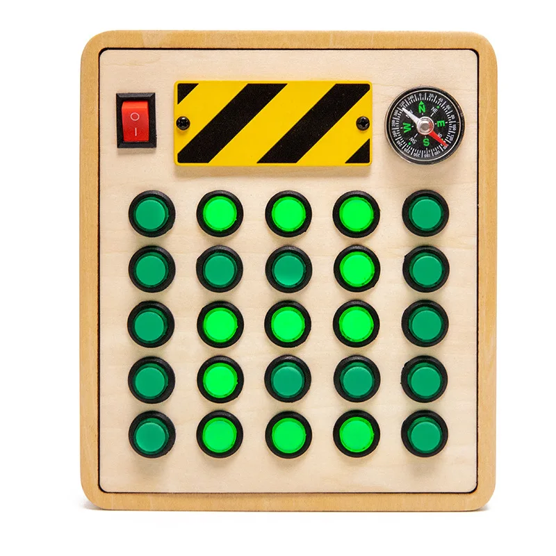 LED Lights Busy Board Toddlers Toys Montessori Wooden Sensory Toys Preschool Learning Activities Education Fidget Toys for Kids