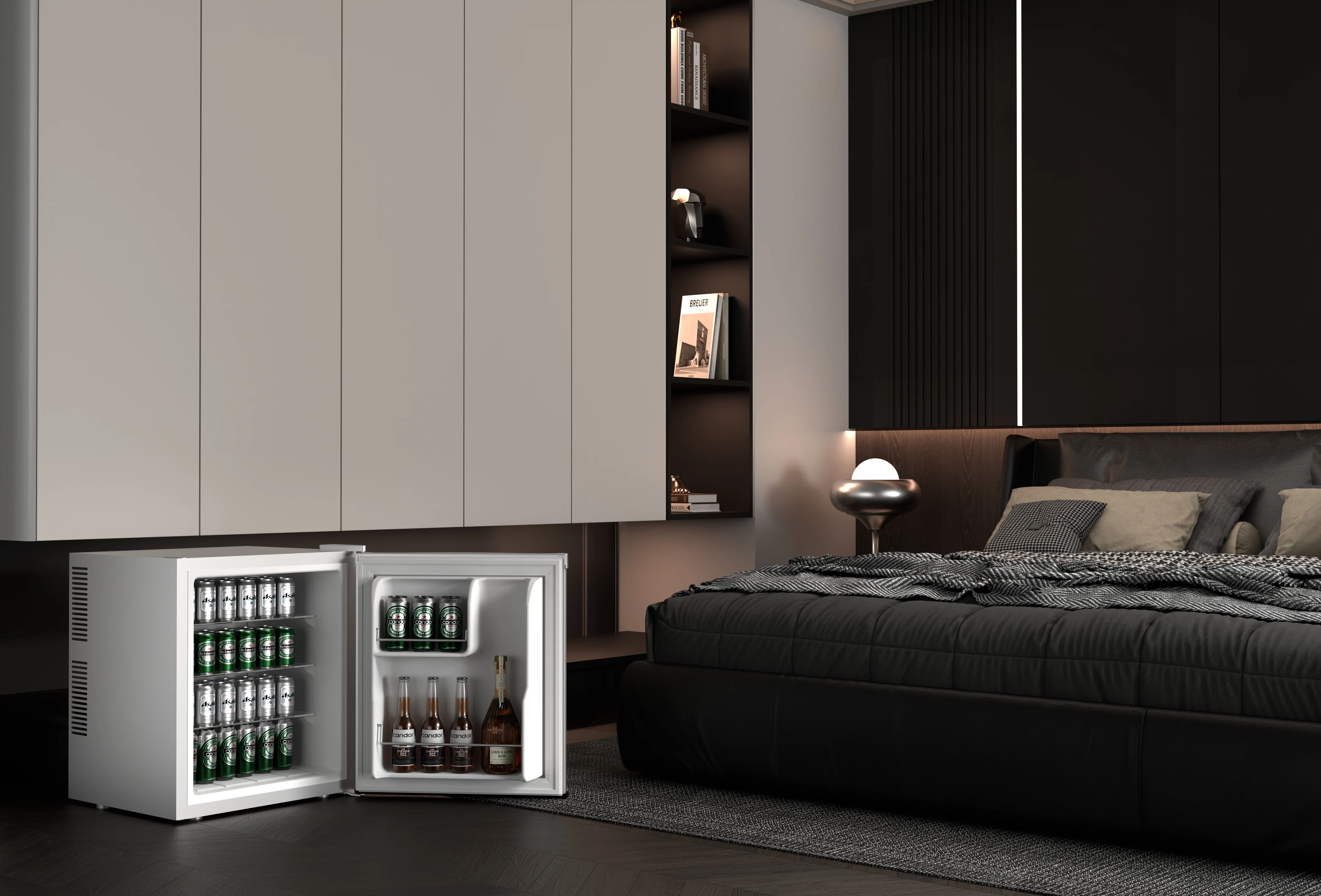 Factory Custom Portable Mini Fridge 38-Litre Electric Refrigerator for Household Use for Hotels