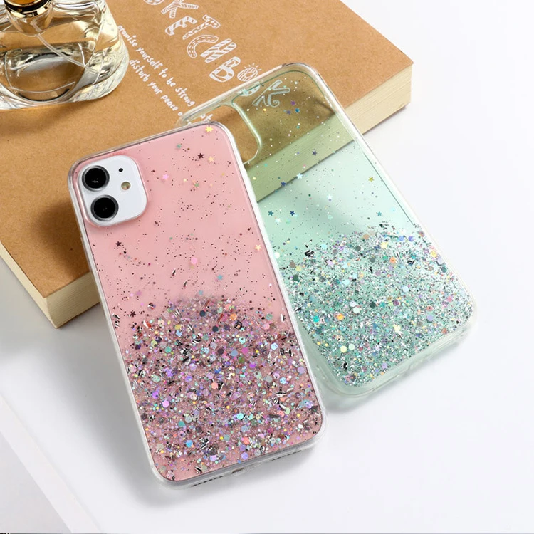 Tfshining Glitter Moon Star Bling Soft Phone Cases For Iphone X Xr