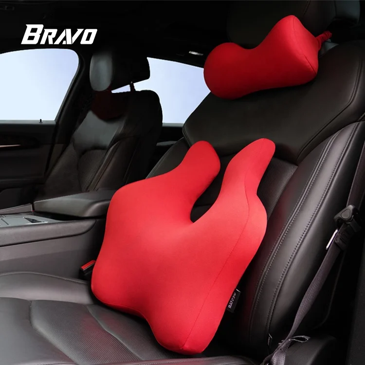 High Quality Car Cushion Set Memory Foam Car Lumbar Support Set Back Lumbar  Neck Pillow Seat