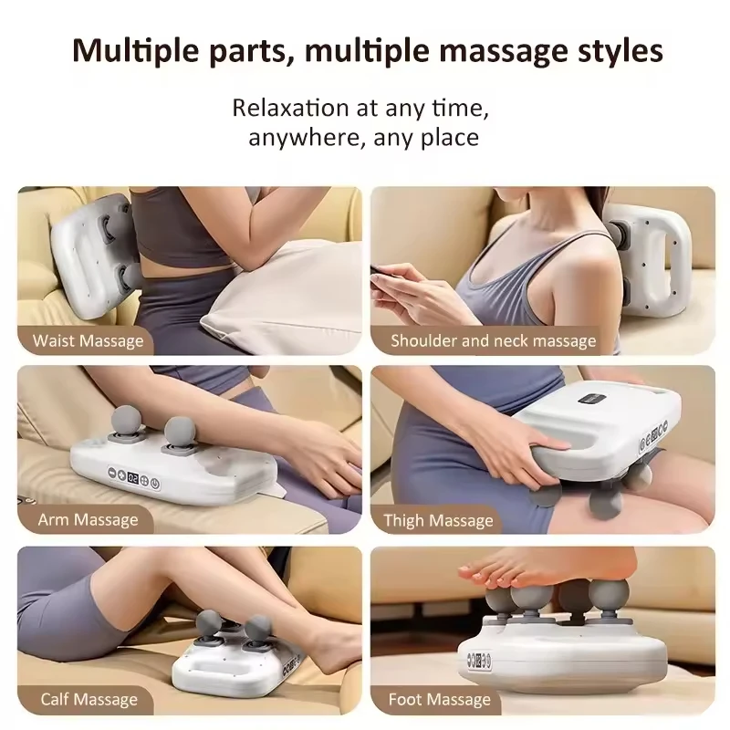Deep Tissue Percussion 4-Head with 20 Intensities for Back Neck Leg Body Muscle Pain Relief Massage Gun