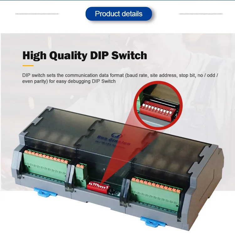product huaqingjun 12di 12do rs485 ethernet relay module io modbus rtu  tcp rj45 spdt g2r 1 1no 1nc relays for iot automation-10