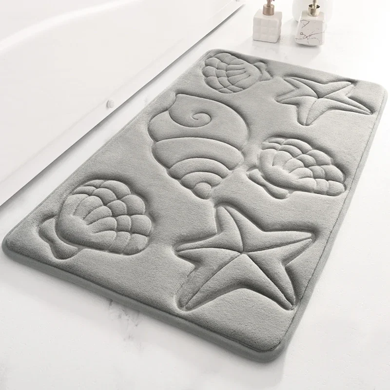 40x60cm Super Absorbent Memory Foam Bathroom Mat - Quick-Drying, Non-Slip Bath Rugs for Bathroom, High-Density Bath Mats for Enhanced Traction, Stone-Textured Shower Carpet for a Luxurious Bathroom Experience