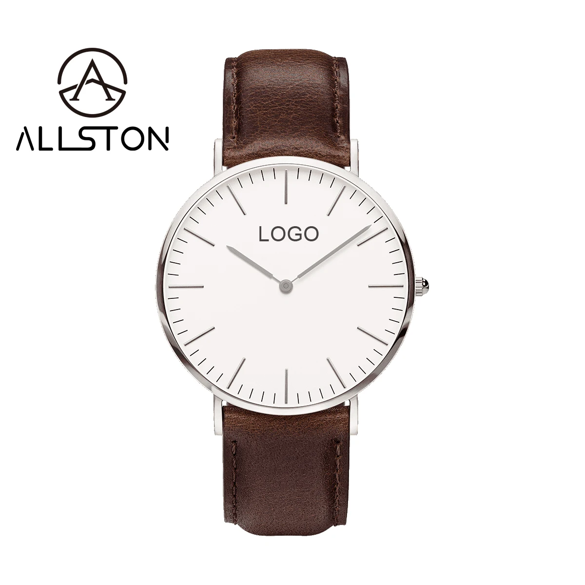 Custom 40mm Dial Men's Wrist Watches Personalized Logo Own Branding Leather Watch Band Quartz Movement OEM Nylon Band Japan