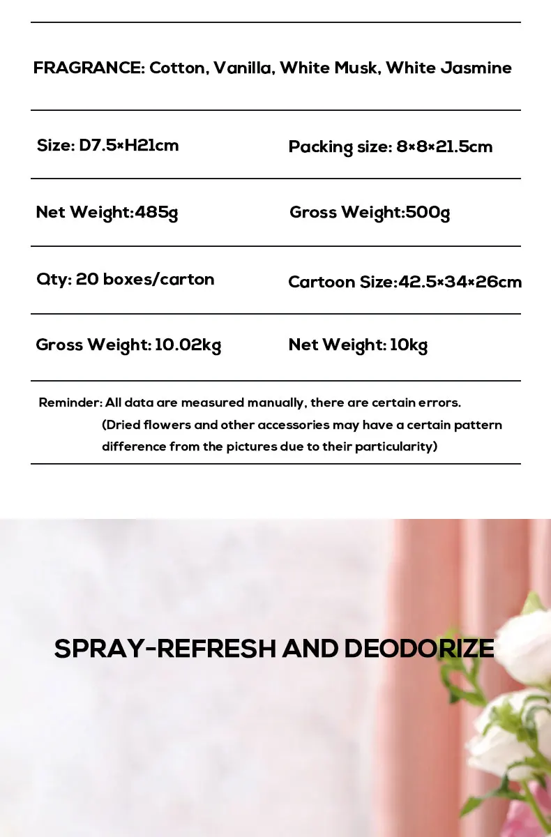 Home Spray 500ml Air Freshener For Fabrics Home Office Bathroom Spray