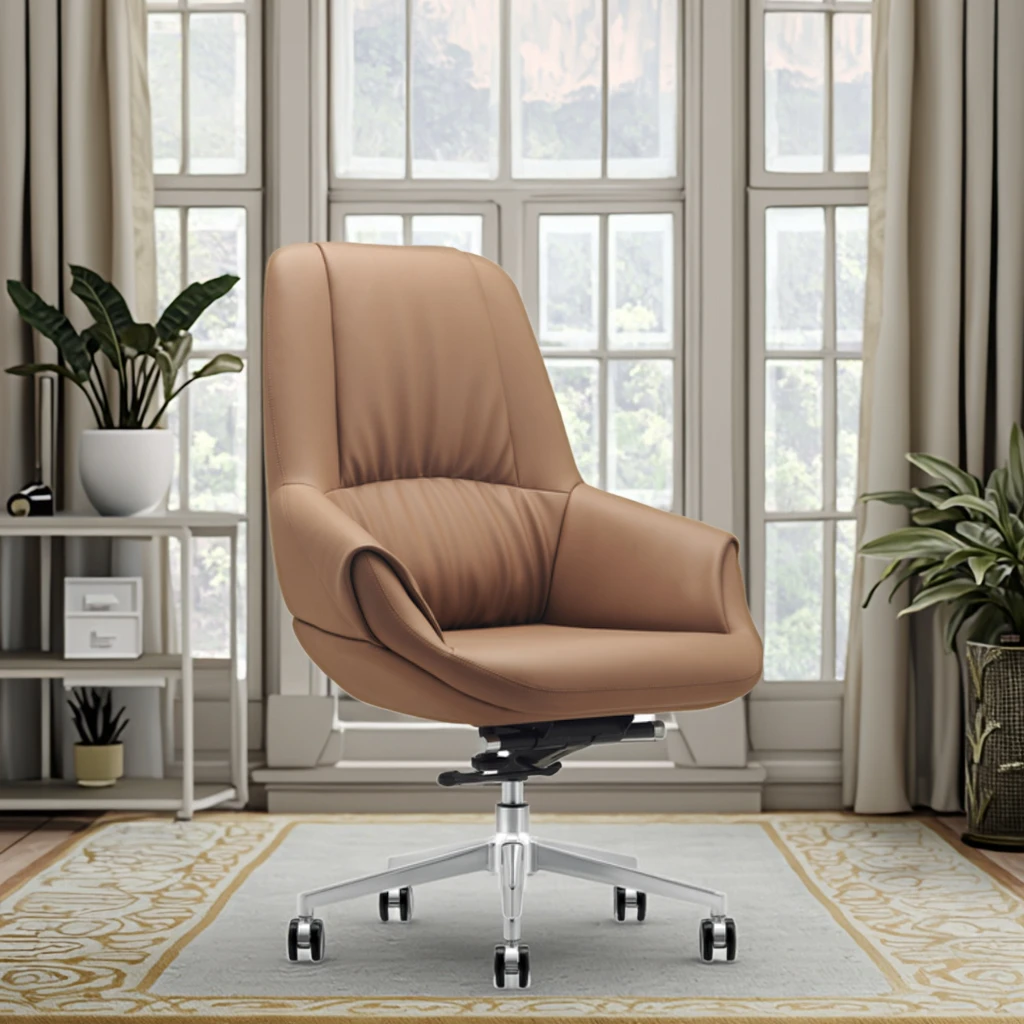 Modern Ergonomic Leather Dining Chair Commercial Grade 2