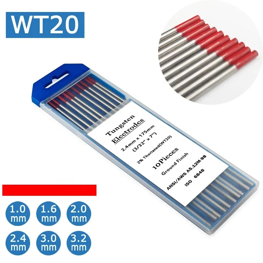 Tig Welding Tungsten Electrodes Welder Rods 1.03.2mm Wt20 Wc20 Wl20 Wl15 Wz8 Wp Wy20 Wr20 E3