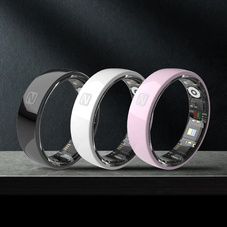 Custom NFC Smart Ring IP68 Waterproof Stainless Steel RFID Heart Rate Skin Temperature M aperçu 4