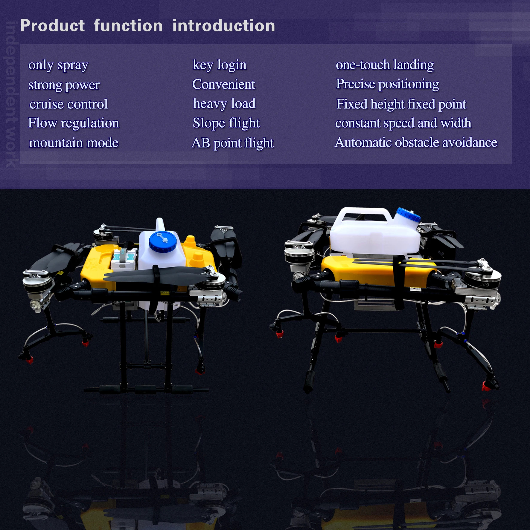 17L 4 axis k++ GPS  agri drone sprayer drone pertanian frame pesticide seeds spreader sowing agricultural drone manufacture