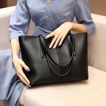 Wholesale factory cheap handbags Custom logo bags shoulder trend genuine Soft leather tote handbags for women