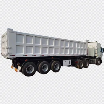 The 3-axle 40 cubic sturdy rear dump semi-trailer is designed for heavy transport.