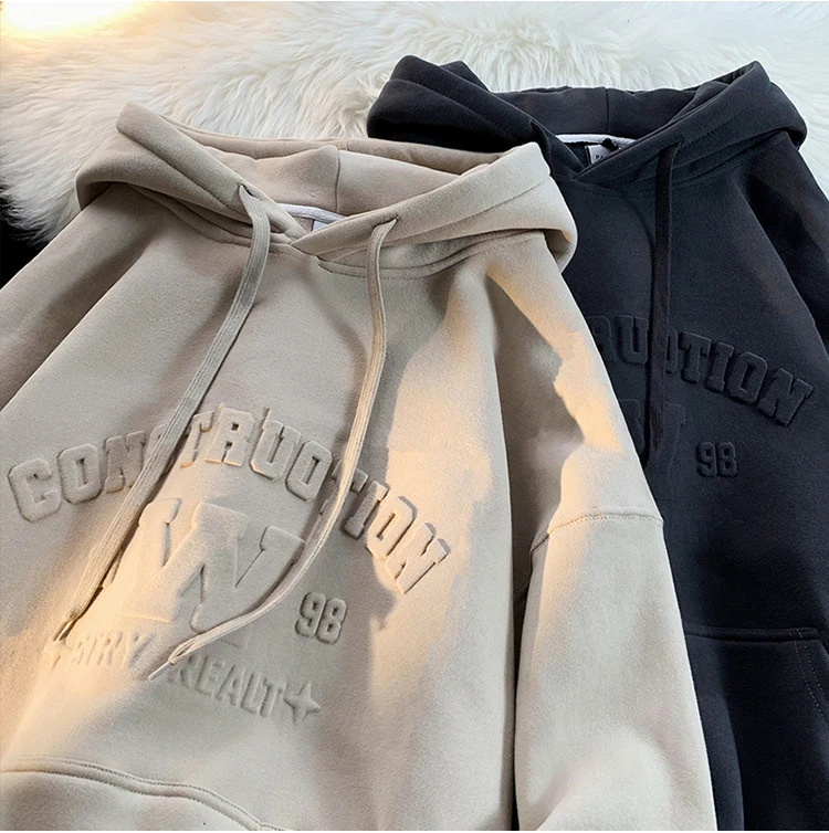Custom Oem 3d Printing Embossed Hoodie Custom Premium Heavyweight Men's